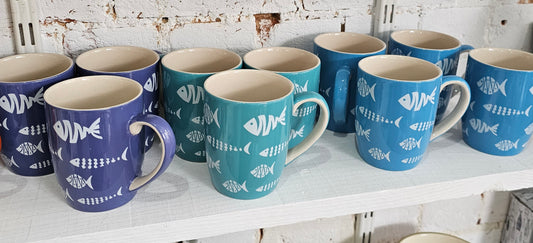 Mug with Fish design (Blue)