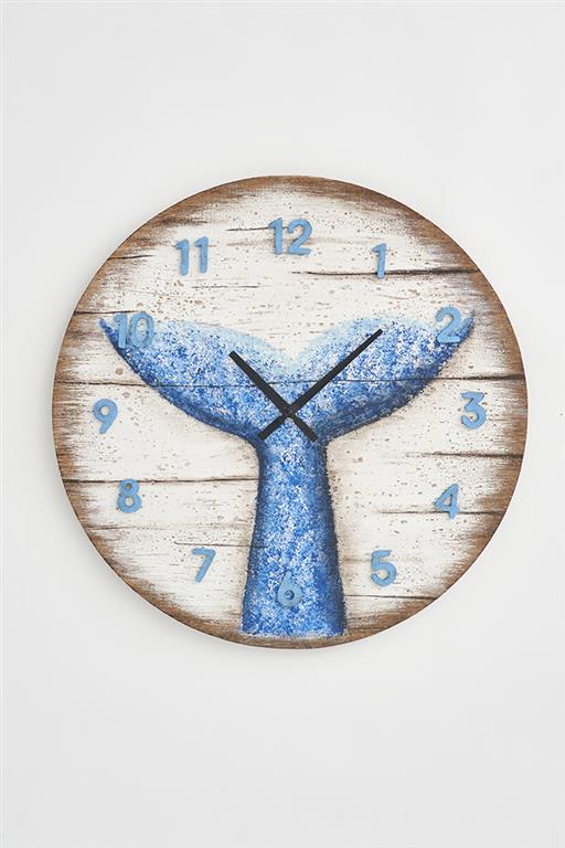 Whale Tail Wooden Clock
